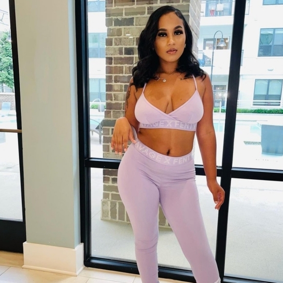 Savage X Fenty Purple Lavender Check’d Out Sunday Lounger Set - Picture 4 of 11